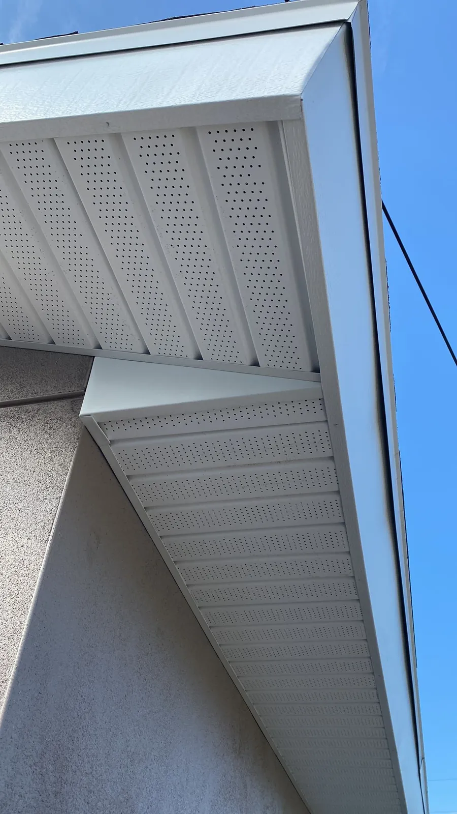 Soffit and fascia trim painting detail